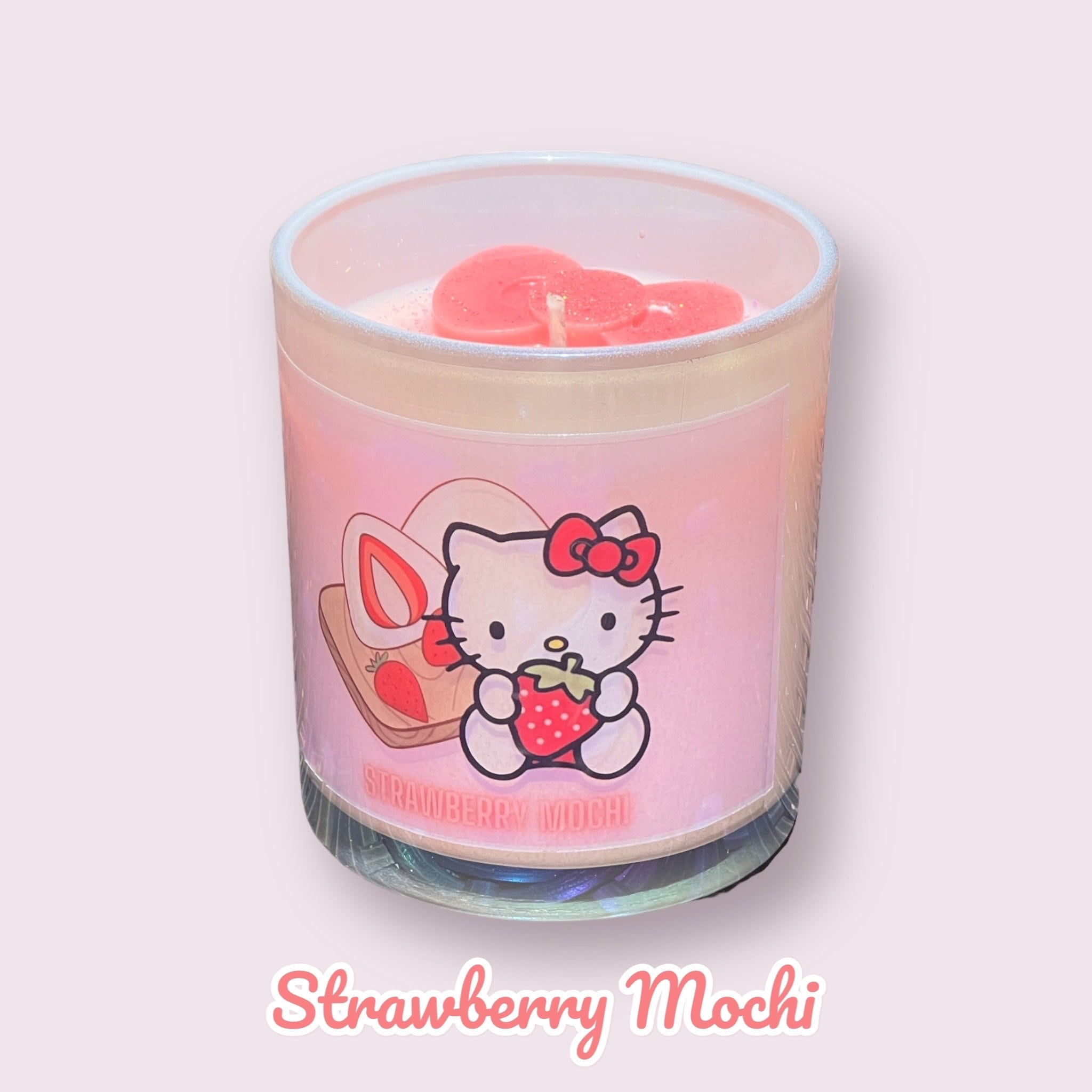 Hello Kitty Inspired Soy Candle: Strawberry Mochi Scent - Etsy