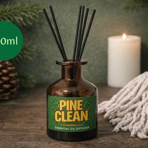 Pine clean  Inspired Reed Diffuser: 4oz Home Air Freshener , essential oils