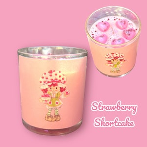 Strawberry Shortcake inspired  Soy Candle | strawberry scented  | soy candles | candles   | boujee candles