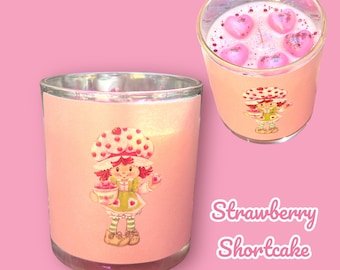 Strawberry Shortcake inspired  Soy Candle | strawberry scented  | soy candles | candles   | boujee candles