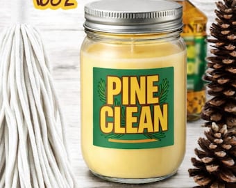 Pine clean  inspired Scented Soy Candle: Strong Fragrance, Luxury Candle , essential oils