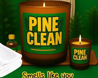 Pine clean  inspired Scented Soy Candle: Strong Fragrance, Luxury Candle , essential oils