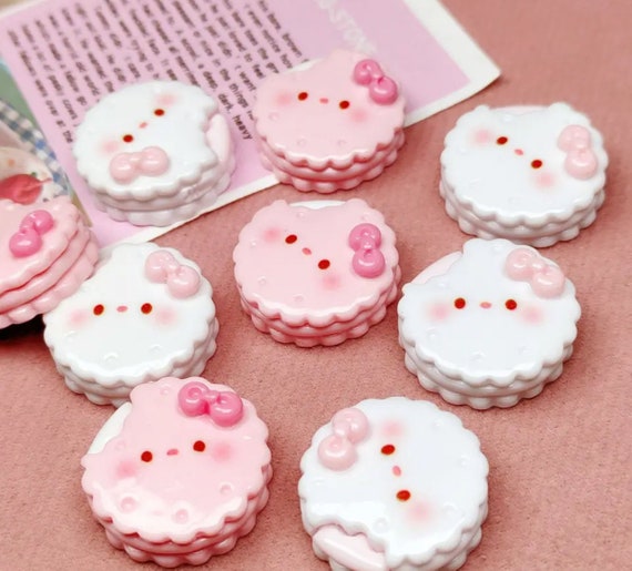 Flat back resin, Hello Kitty charms, Dessert charms, Scrabook DIY, Canochons, Hair clip diy, hair diy, Mini food, diy charms