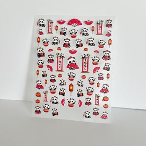 Pegatinas de panda para uñas, pegatinas de uñas 5D, pegatinas para uñas, pegatinas para decoración de uñas, uñas de panda, bricolaje para uñas para niños, arte de uñas, uñas de dibujos animados, calcomanías para uñas de gel