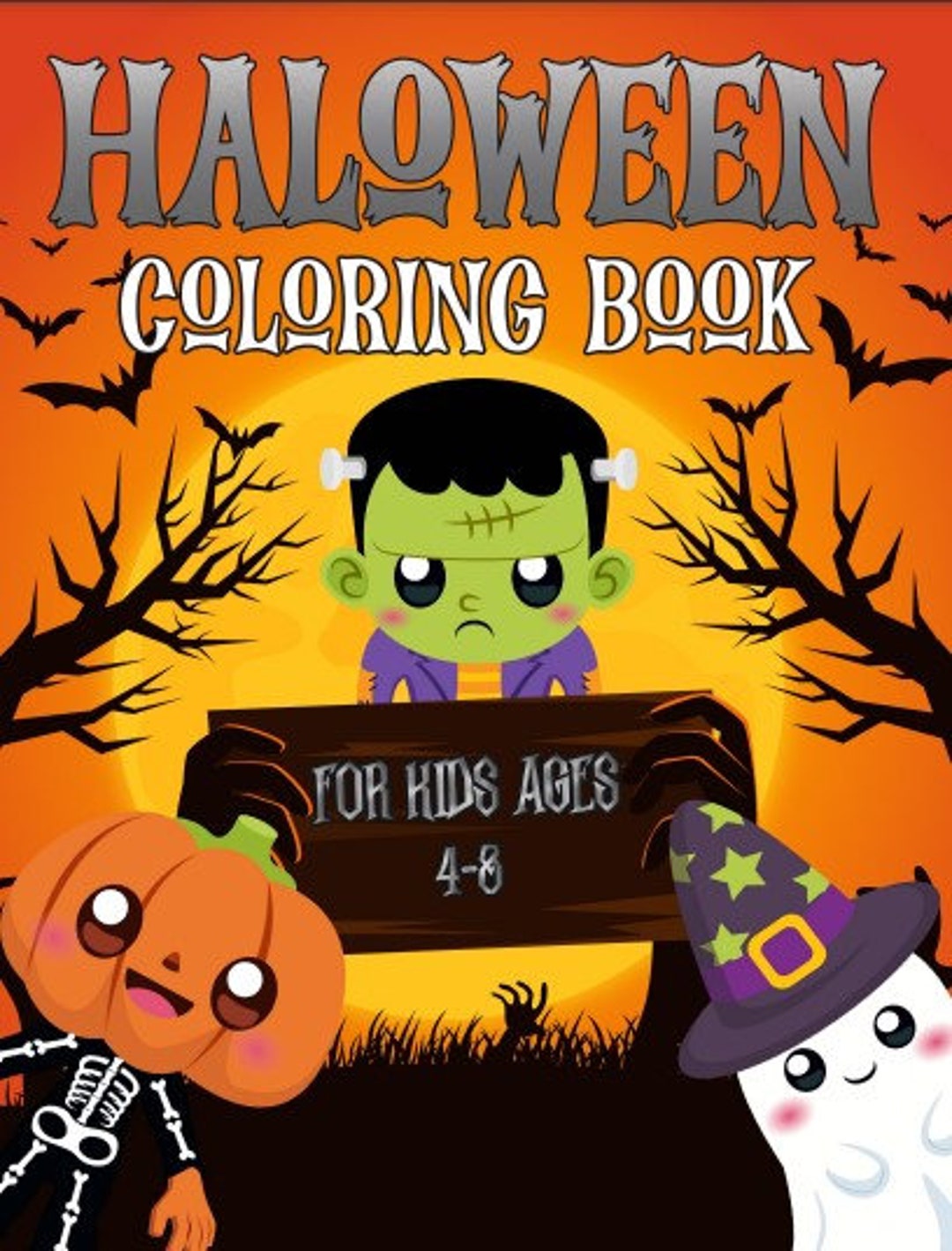 Halloween Coloring Book: 50 Fun and Unique Halloween Characters to Color,  For Kids ages 2-4, 4-6 and 8-10 a book by Razzle Books