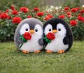 Chubby Penguin Plushie with Rose – Gift for Her, Anniversary Gift product logo