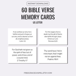 Tarjetas de memoria de versículos bíblicos / Tarjetas minimalistas de Escrituras / Memorización de versículos bíblicos KJV / Tarjetas flash cristianas / Memorizar Escrituras imprimibles