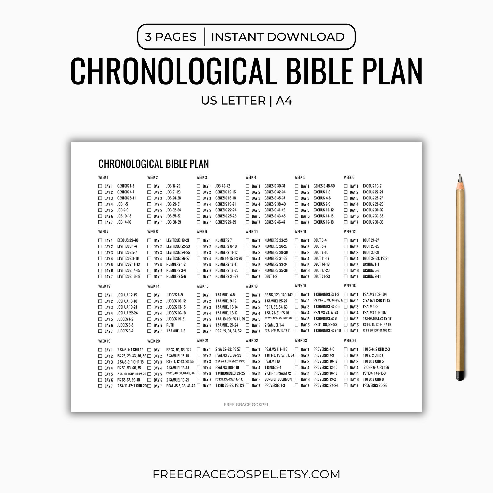 Chronological Bible Plan 2026 | Bible Reading Plan Printable | 1 Year ...