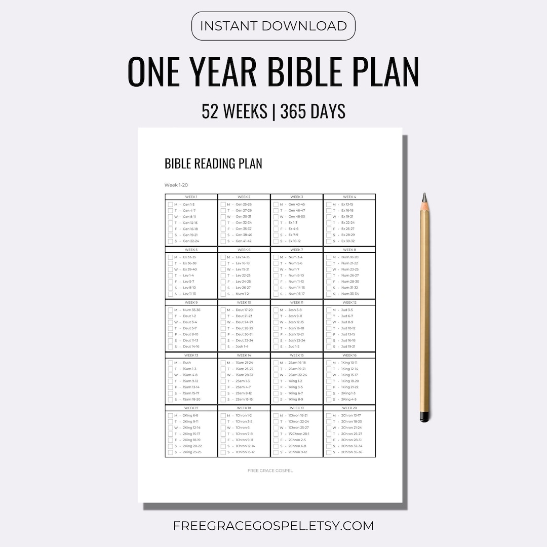 One Year Bible Reading Plan | Bible Tracker | Start to Finish Bible ...