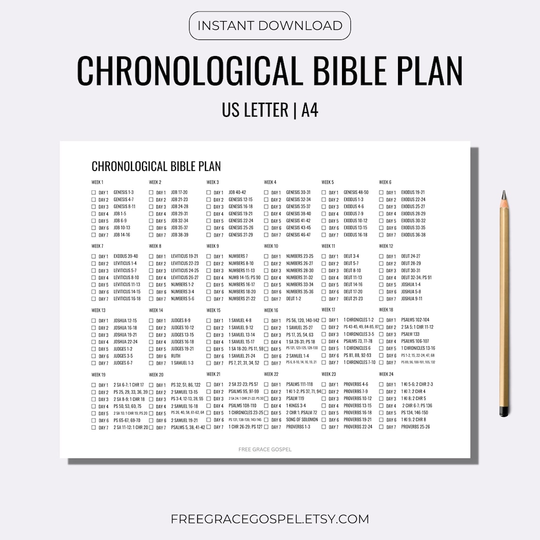 Chronological Bible Plan 2024 Bible Reading Plan Printable 1 Year Bible Read The Bible In A Year Calendar