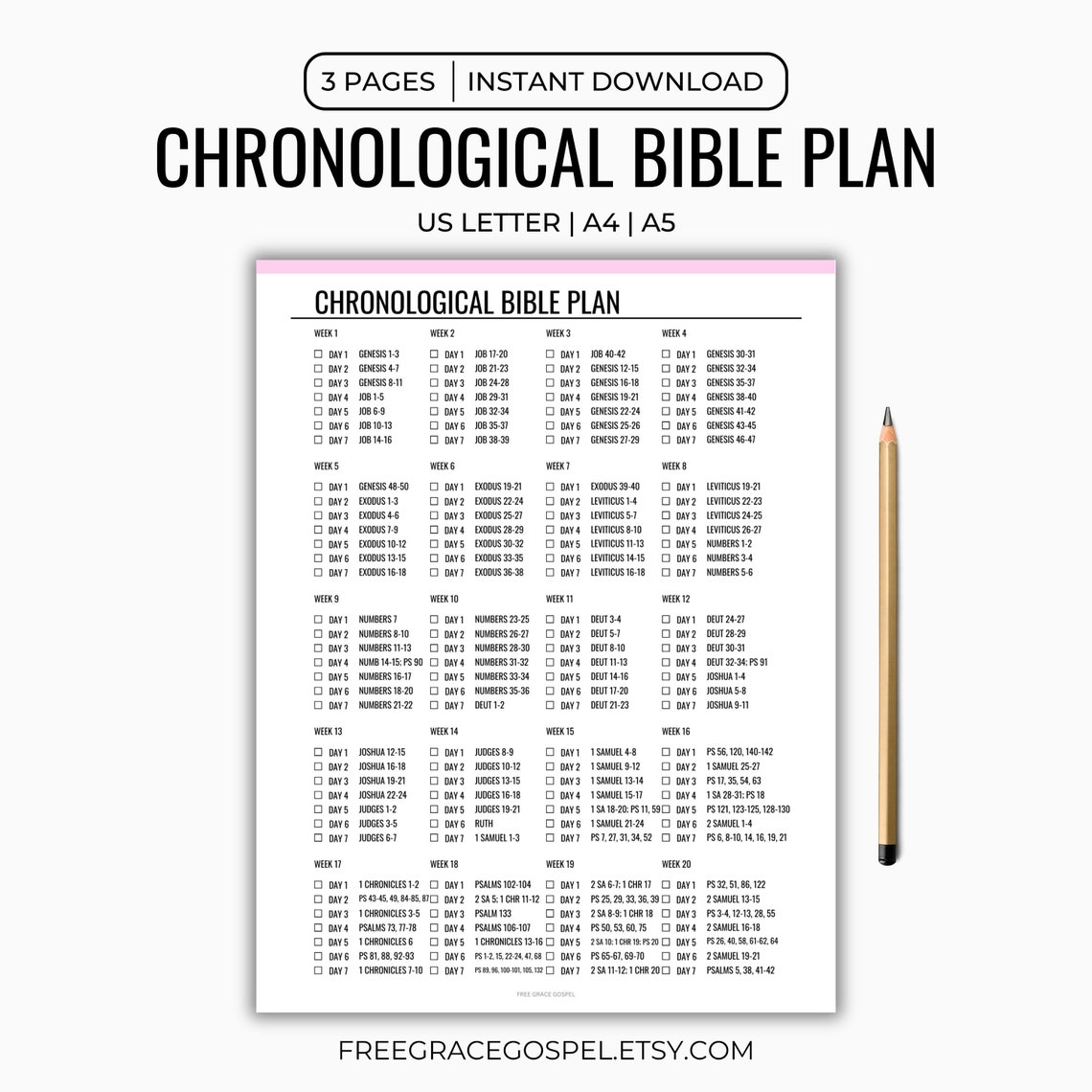 Bible Reading Plan Printable 2025, Chronological Bible Reading Plan, 1 ...