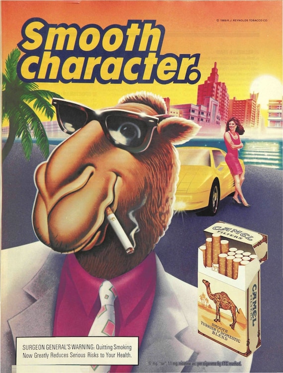 Poster Print Camel Cigarettes Classic Vintage Smokin Joe Camel Etsy
