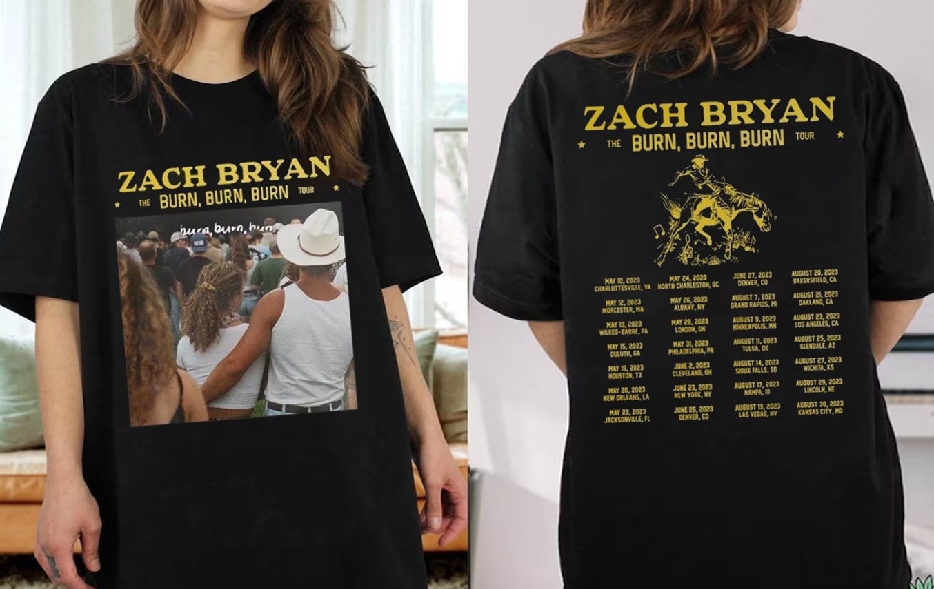 Zach Bryan Burn Burn Burn The Tour 2023 T-Shirt, Zach Bryan Tour 2023 ...