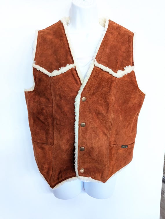 Vintage Wrangler Brown Sherpa Lined Vest