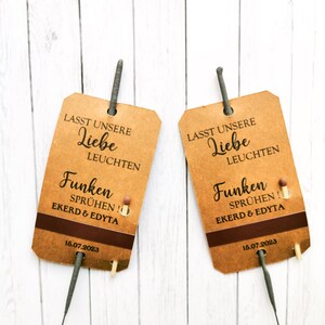 WUNDERKERZEN-TAGS für Hochzeit, personalisierte Hochzeits Let Love Sparkle, Party, Jubiläum, Verlobung, Tags für Wunderkerzen.