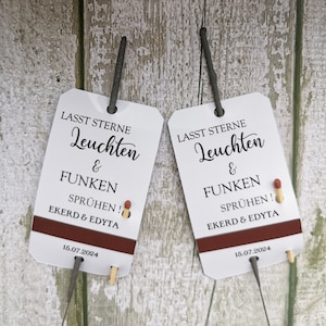 WUNDERKERZEN-TAGS für Hochzeit, personalisierte Hochzeits Let Love Sparkle, Party, Jubiläum, Verlobung, Tags für Wunderkerzen.