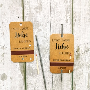 WUNDERKERZEN-TAGS für Hochzeit, personalisierte Hochzeits Let Love Sparkle, Party, Jubiläum, Verlobung, Tags für Wunderkerzen.
