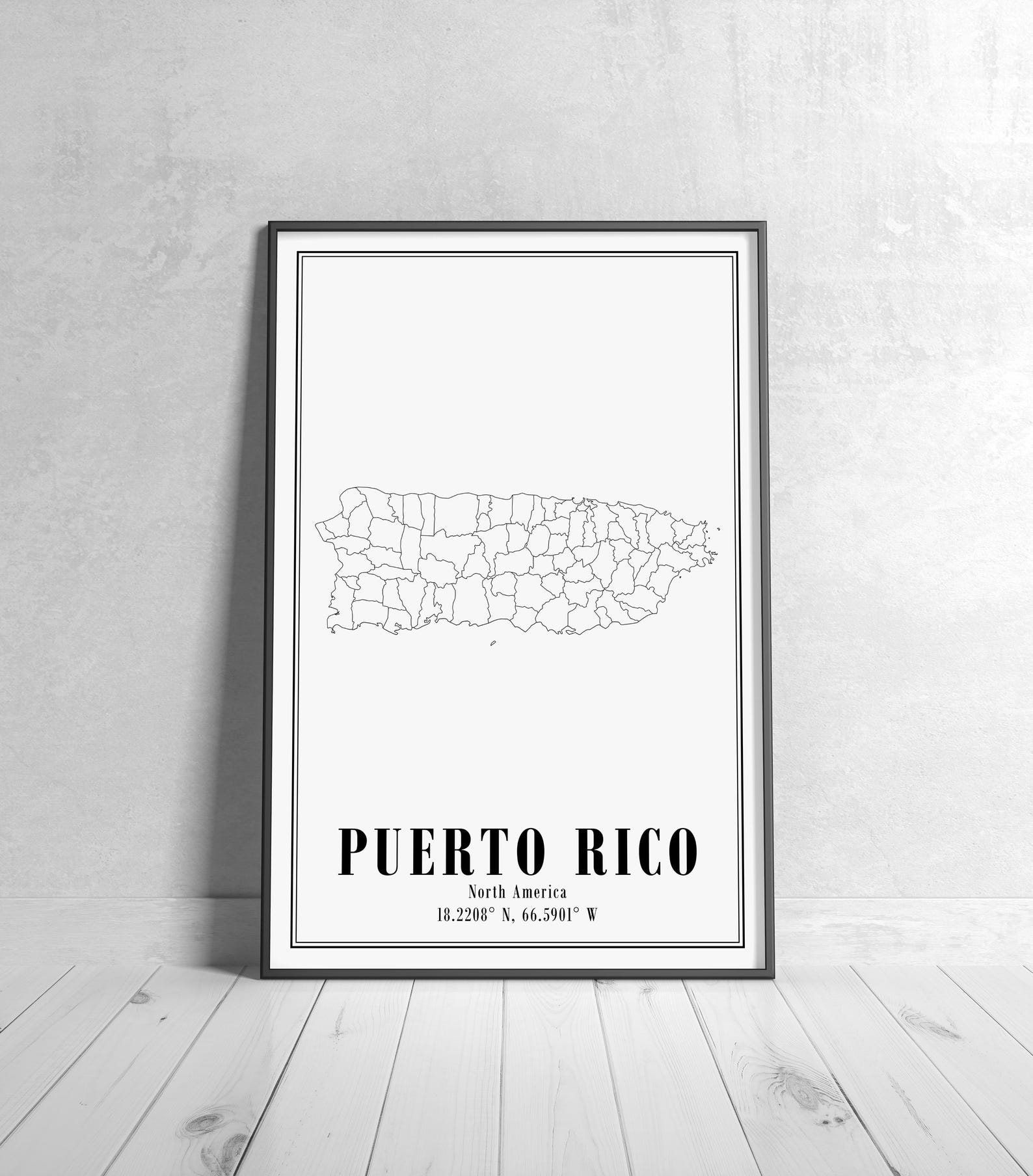 Puerto Rico Poster 6 Set: City Photos, Map, Typographic Art Wall Decor ...