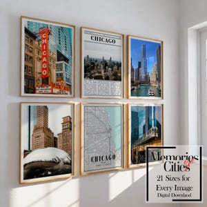Celebrate the vibrant energy of Chicago with this 6-piece colorful printable wall art set. From the towering skyline to historic landmarks and Lake Michigan’s glow, these digital prints bring the Windy City’s essence into your home.

Perfect for gallery walls, Airbnb rentals, or urban-inspired home offices, this bundle blends modern design with bold colors. Whether you’re a Chicago native, Illinois traveler, or cityscape art lover, this set adds personality and pride to your space.