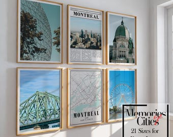 Montreal Canada Print 6er-Set: Modernes Dekor Stadtbild Kunst Wandgestaltung