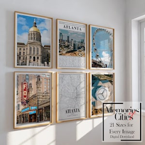 Atlanta Georgia Print Set – 6 High-Quality Prints Featuring Iconic Landmarks and Cityscapes – Modern Home Decor - Digital Download