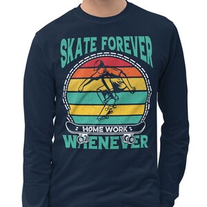 Skate Forever Men’s Long Sleeve Shirt, Skater Clothing, Skateboard Apparel, Skating Shirt, Gift For Skaters, Shirt For Skateboard Lover