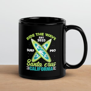 Santa Cruz Surf Mug: Retro Ocean Wave Coffee Cup