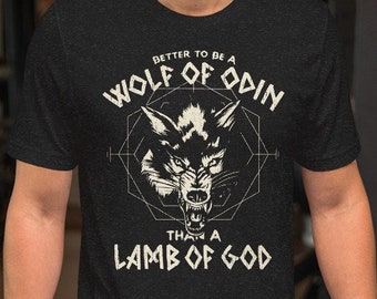 オーディンの狼Tシャツ：ヴァイキング北欧神話の戦士Tシャツ