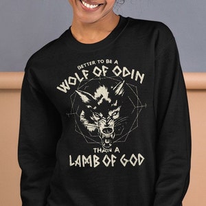 Bluza unisex Odyna Wilk, Sweter mitologii nordyckiej Wilk, Graficzny sweter z głową wilka, Prezent dla miłośników Wikingów, Bluza wojownika Walhalli