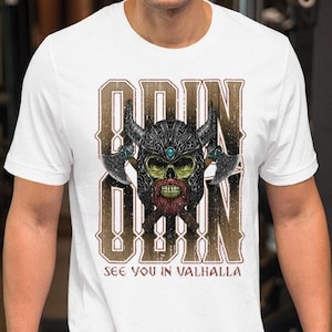 Odin See You In Valhalla Unisex T-shirt, Norse Mythology Gift, Viking Shirt, Nordic Warriors Cotton T-shirt, Valhalla Tee Shirt, Viking Tee