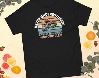 Vintage Motorcycle T-Shirt, Retro Biker Unisex Tee