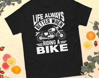 Camiseta vintage de motocicleta, camiseta gráfica unisex para motociclistas