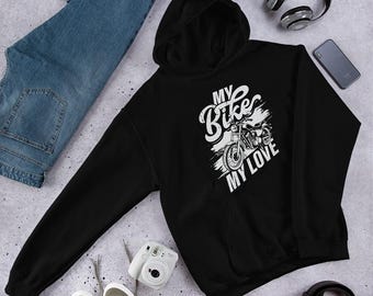 Sudadera con capucha y estampado de moto retro, regalo para moteros