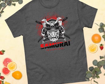 T-shirt Samurai Warrior Mask: Japans T-shirt met katana-afbeelding