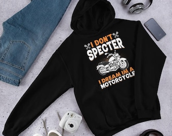 Zabawna bluza motocyklowa z kapturem, unisexowy sweter motocyklowy, mieszanka bawełny i poliestru