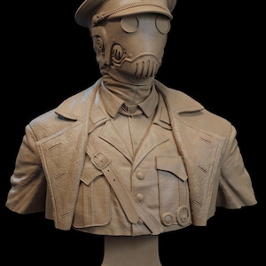 Officer Bust 1/6 or 1/9 Scale 3D Printed Kit (Unpainted)