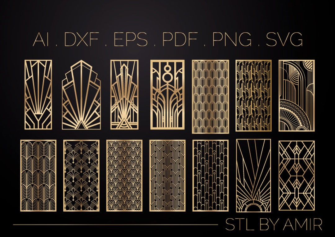 14 Art Deco Panel, Gate, Grill, Door, Privacy Screen, Laser, CNC