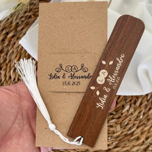 Custom Wooden Bookmark with Tassels, Rustic Wedding Favor, Wedding Favors for Guests in Bulk, Engagement Party Gift, Bridal Shower Keepsakes