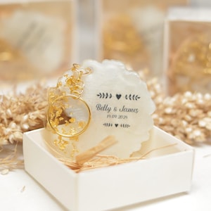 Porte-clés en boîte en résine, Cadeaux de mariage, Cadeaux de mariage pour invités, Cadeau de douche nuptiale, Cadeau de fiançailles, Cadeaux de fête de mariage en vrac