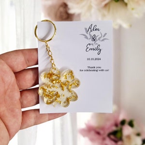 Custom Resin Keychain, Wedding Keychain Favors, Wedding Favors for Guests, Bridal Shower Favor, Engagement Gift, Bulk Wedding party Gifts