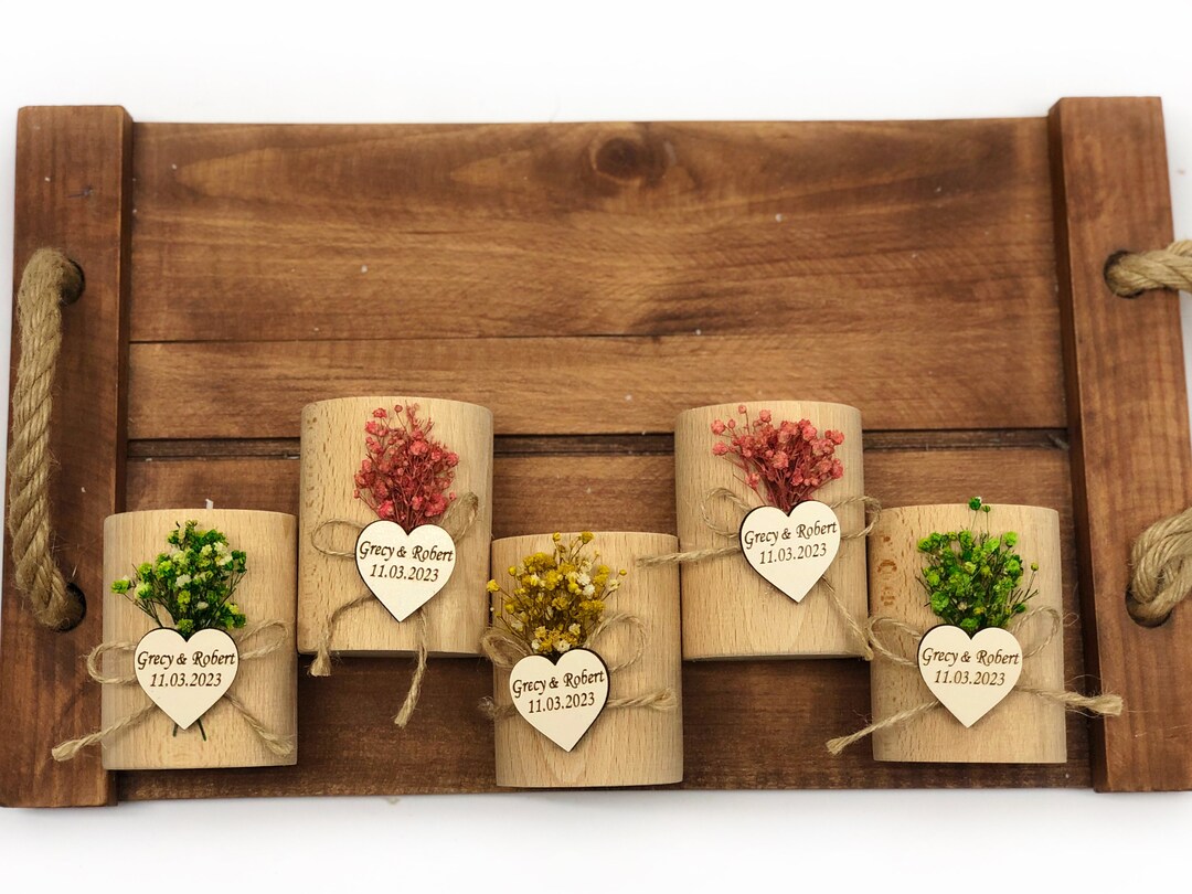 50 PCS Large Wood Candle Holder Favors Personalized Wedding Etsy