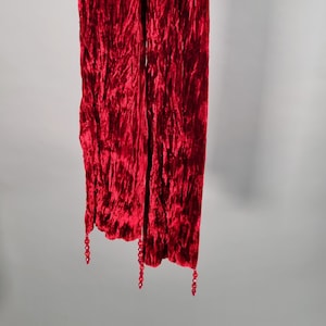 Silk scarf | Velvet scarf | Scarf | Silk velvet scarf | Neckerchief | &quot;Red Velvet Wrinkle Crash&quot; with and without pearl decoration