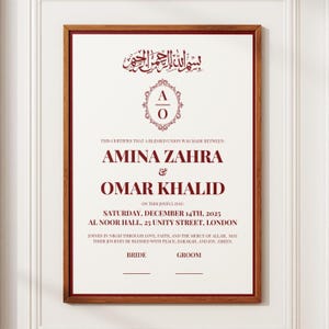 Nikkah Certificate (Front & Back) | Canva Islamic Marriage Contract | Muslim Wedding | Nikah Nama A4 | Islamic Wedding | Marriage Contract