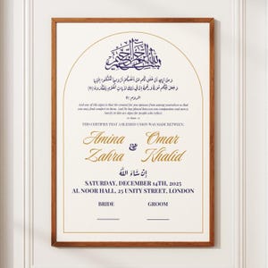 Muslimischer Hochzeitsvertrag (Vorder- und Rückseite) | Nikkah-Zertifikat | Islamische Ehe | Nikah Nama | Nikkah Nama | DIN A4 | Nikkah | Canva Vorlage