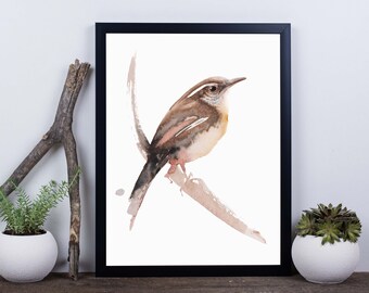 Wren Art print, watercolor painting, limited edition