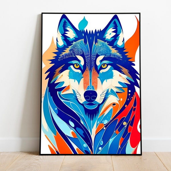 Abstract Wolf Etsy