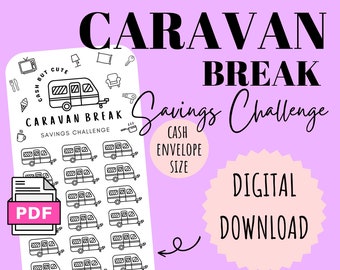 Caravan Break | Caravan Holiday | Savings Challenge | DIGITAL DOWNLOAD | Printable Savings Challenge | Cash Savings Challenge | CashButCute