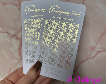 EMERGENCY FUND Savings Challenge | LAMINATED Foiled Savings Challenge | Cash Stuffing | Savings Tracker | Money | Rainy day | Cash but cute