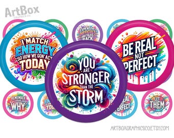Funny Positive Bottle Cap Images - Sarcastic Inspirational Quotes Bottlecap Images - Digital 1 inch 25mm Circles - Cute, Colorful Quotes BCI