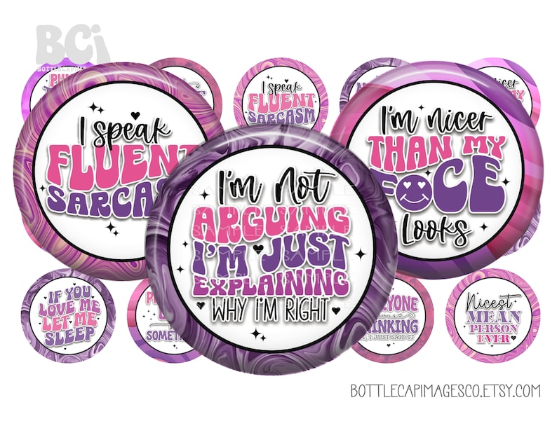 Sarcastic Bottle Cap Images BCI Pink Sarcasm Bottle Cap Images Humor Sarcastic Quotes Digital 1